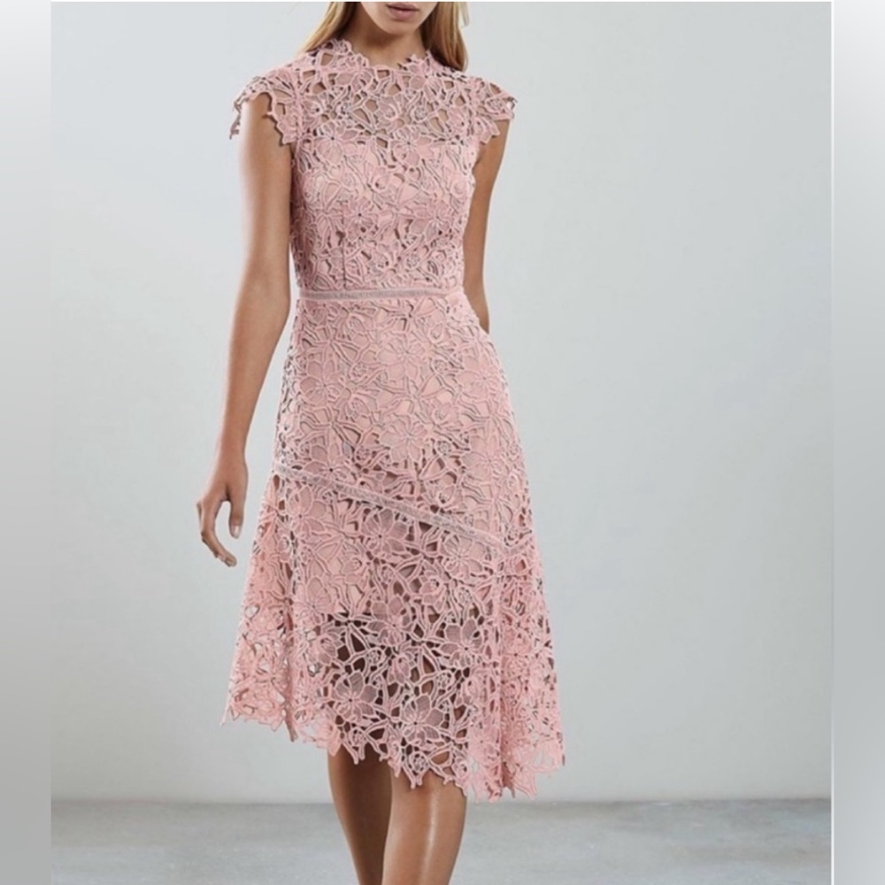 Reiss Ivana lace assymetrical hem wedding dress